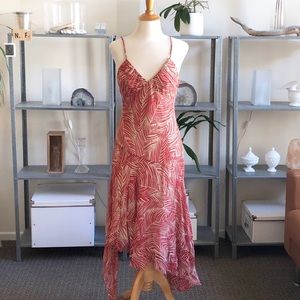 100% Silk BCBG Dress with Asymmetrical Hem